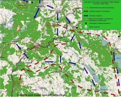 Dzia³ania powstañcze w powiecie ¶wiêciañskim w okresie styczeñ-lipiec 1863 r. - mapê opracowa³ Jacek Szulski. /January Uprising 1863 in ¦wiêciany/Sventsiany District in period January-July 1863 - the map was prepared by Jacek Szulski./
