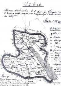 Odrêczny szkic rejonu posterunku Policji Pañstwowej ¦wir w powiecie ¶wiêciañskim, wykonany przez komendanta posterunku przed 1939 r. w skali 1:100000. Kopiê szkicu przes³a³a nam p. Danuta Zilenas - serdecznie dziêkujemy!