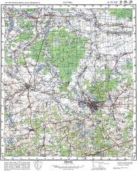 Поставы (Postawy) - radziecka mapa z 1986 r. w skali 1:100000 - arkusz obejmuje okolice miejscowo¶ci: Hoduciszki, Komaje, Postawy - kopiê mapy przes³a³ nam p. Petras Kibickis - serdecznie dziêkujemy - nuo¹ird¾iai dėkojame!